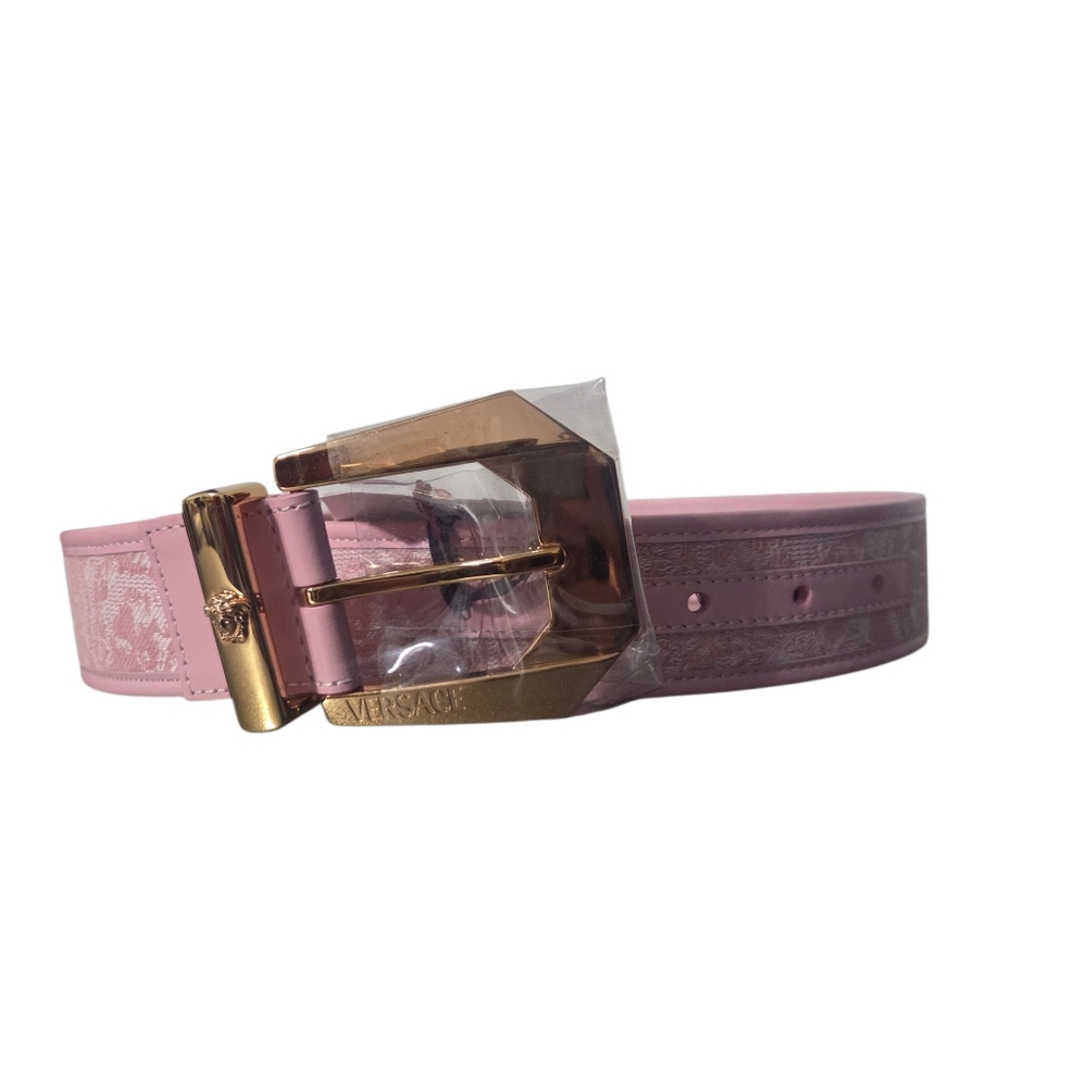 Versace Blush Pink and Gold Women's Belt Jacquard With Dust Bag Gift Idea